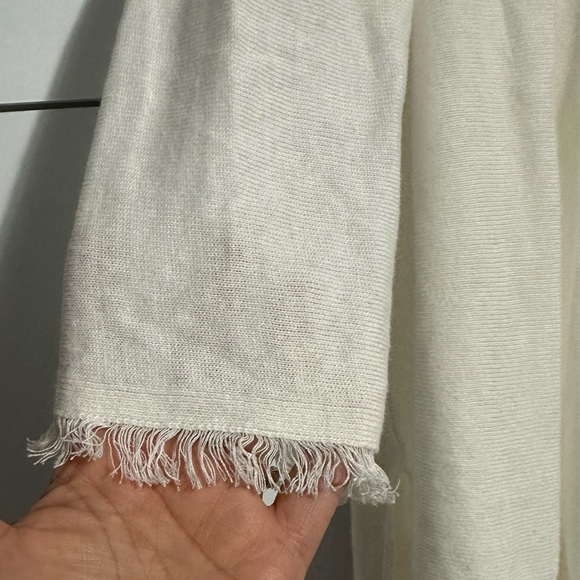 Linen blend J. Jill  cardigan & top  fringed sleeves size large set - Picture 7 of 7